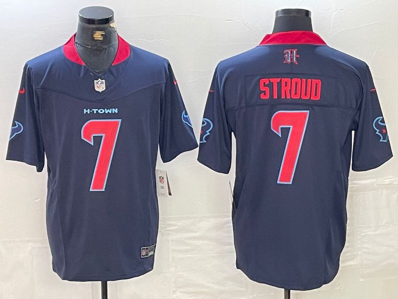 Men Houston Texans #7 Stroud Blue Three generations 2025 Nike Limited NFL Jersey style 31